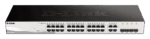 D-LINK Switch 24x1000Mbps + 4xGigabit SFP Menedzselhető Rackes, DGS-1210-28/E