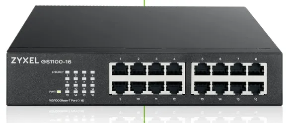 Zyxel GS1100-16v4  Unmanaged + 16 port Gigabit Unmanaged Switch