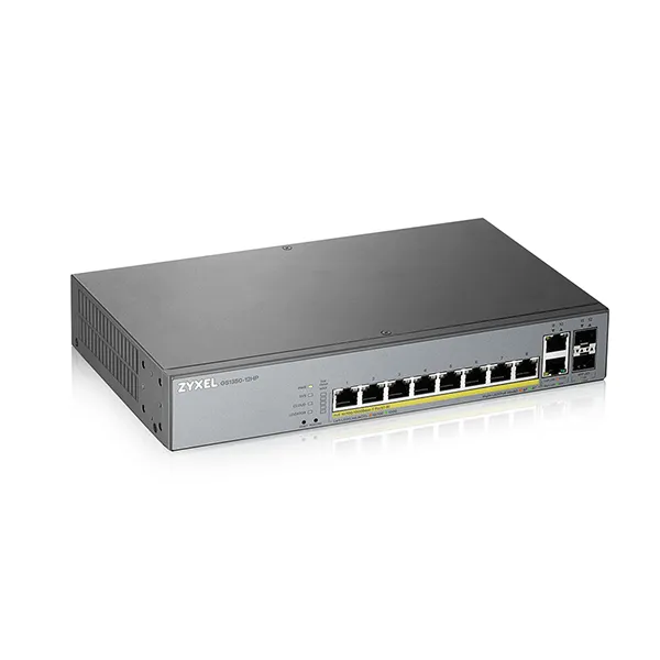 GS1350-12HP, 12 Port managed CCTV PoE switch, long range, 130W