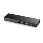 Zyxel 26-port Gigabit Web Smart switch: 24x Gigabit metal + 2x SFP, IPv6, 802.3a