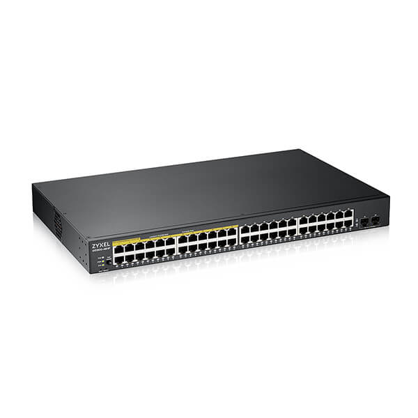 GS1900-48HPv2_1.jpg Zyxel GS1900-48HP v2, 48-port GbE L2 Smart Switch, 170 Watt rackmount - Image 1