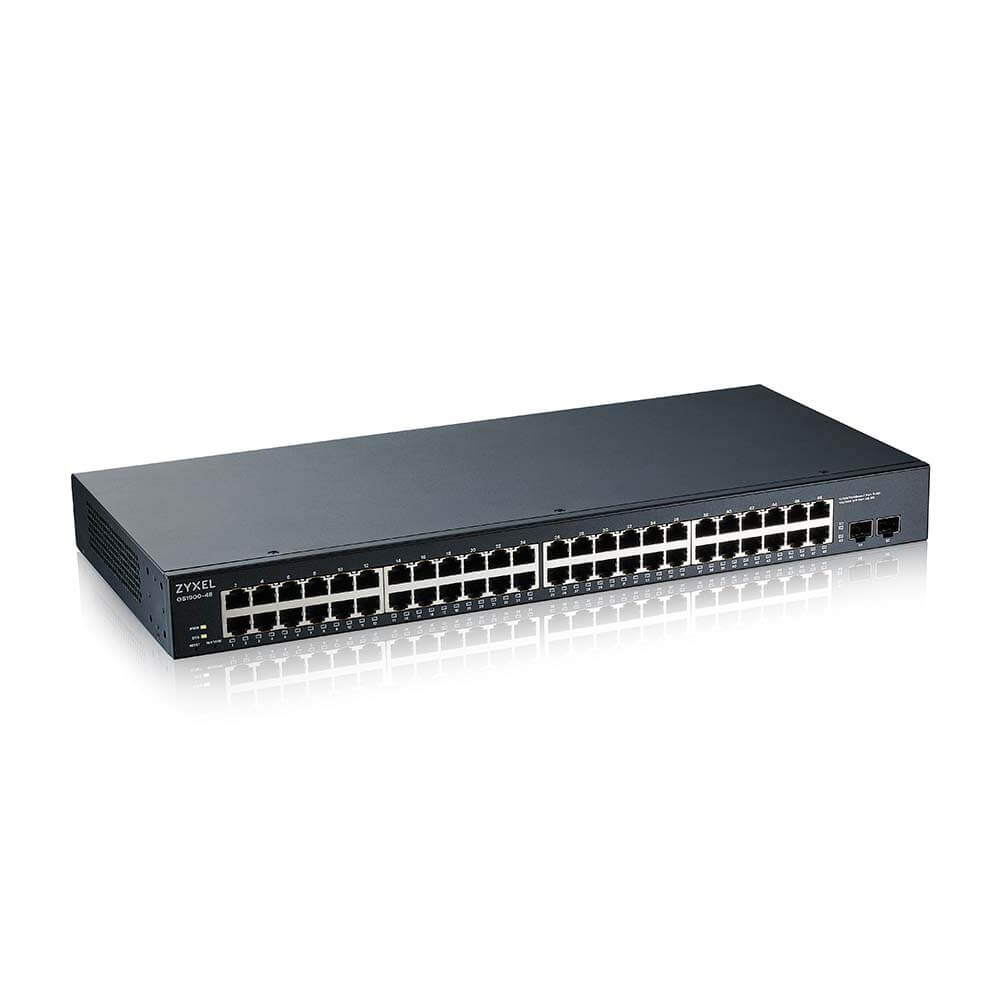GS1900-48v2_1.jpg Zyxel 50-port Gigabit Web Smart switch: 48x Gigabit metal + 2x SFP, IPv6, 802.3a - Image 1
