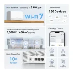 Mercusys Halo H25BE (2-pack) BE3600 egész otthont lefedő Mesh Wi-Fi 7 rendszer - Image 3