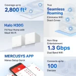 Mercusys Halo H30G (2-pack) AC1300 egész otthont lefedő Mesh Wi-Fi 6 rendszer - Image 2