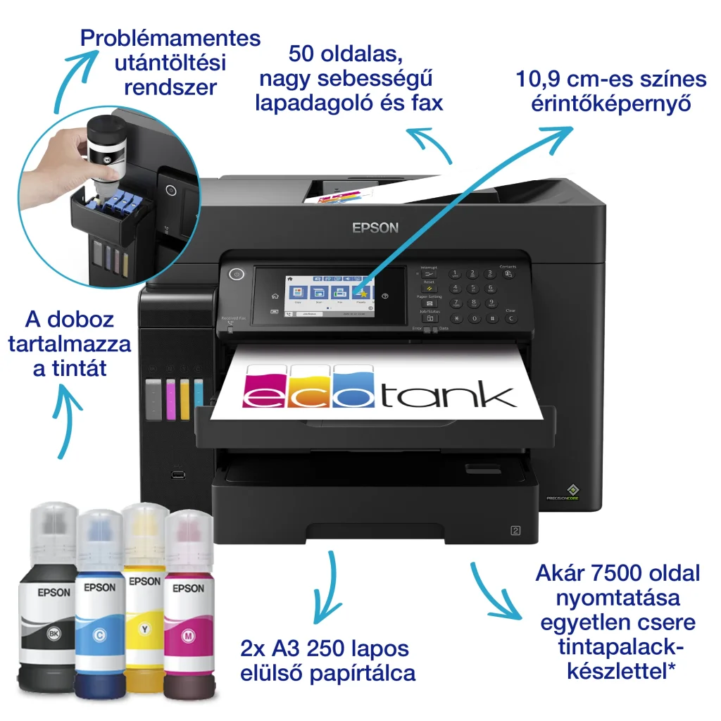 Epson EcoTank L15160 A3+ színes tintasugaras multifunkciós nyomtató - Image 12