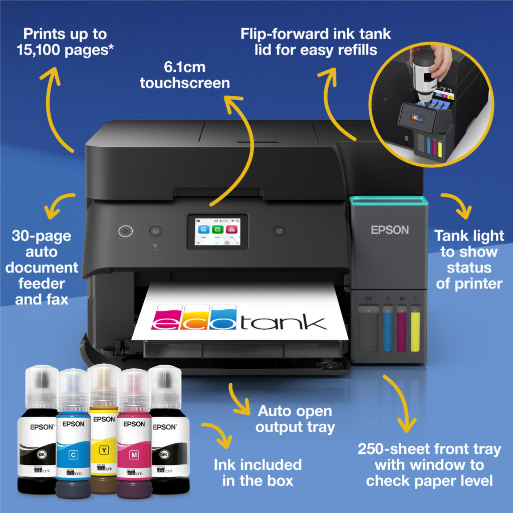 EPSON Tintasugaras nyomtató - EcoTank L6390 (A4, MFP, színes,4800x1200 DPI,35 lap/perc, Full duplex, ADF, USB/LAN/Wifi) - Image 8