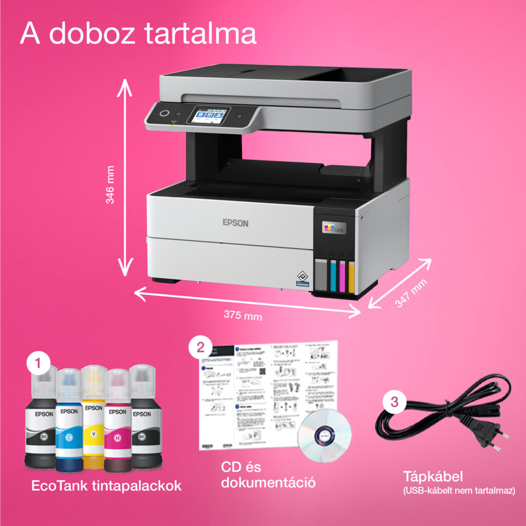 Epson EcoTank L6490 színes nyomtató MFP, Duplex, WiFi/USB/LAN, 13 000/5200 oldal tinta a dobozban - Image 12