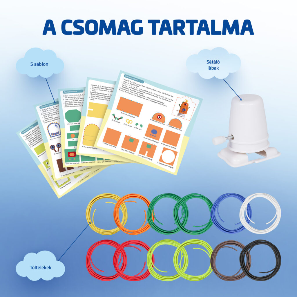 LAMAX ArtKid1 3D Robo Set  3Dtoll nyomtatószál és robot sablon - Image 2