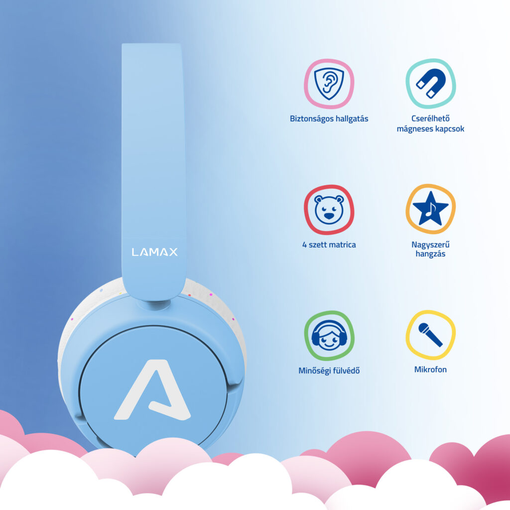 LAMAX SoundKid1 blue Vezetékes gyerek fejhallgató kék - Image 4