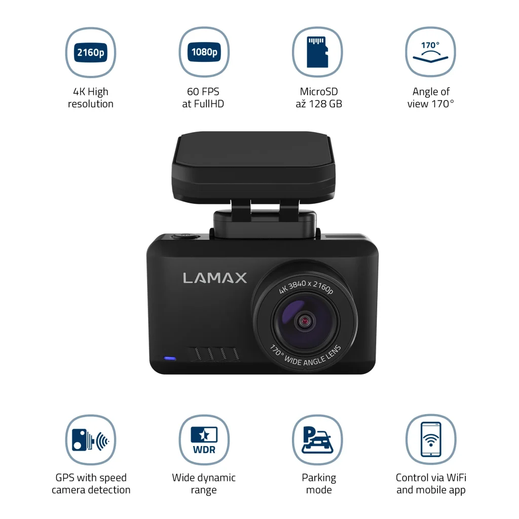 LAMAX T10 4K GPS menetrögzítő autós kamera - Image 2