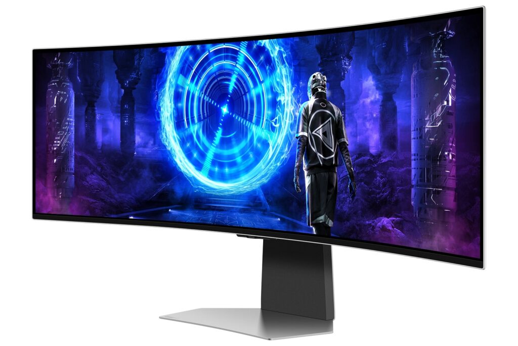 SAMSUNG Ívelt Gaming 240Hz OLED monitor 49" G95SD, 5120x1440, 32:9, 250cd/m2, 0.03ms, HDMI/DP/WiFi/BT, hangszóró - Image 11