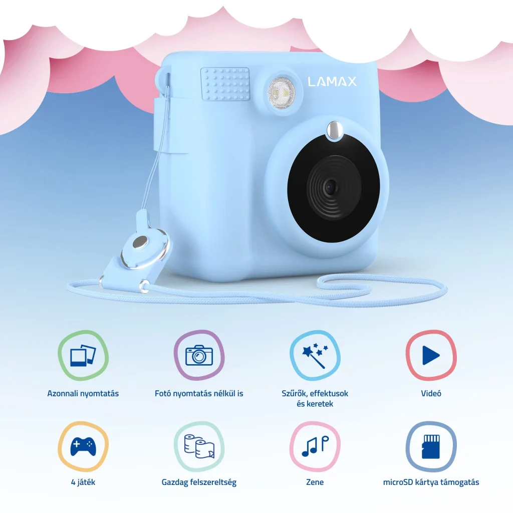LAMAX InstaKid1 Blue Instant hőpapíros fényképezőgép - Image 2