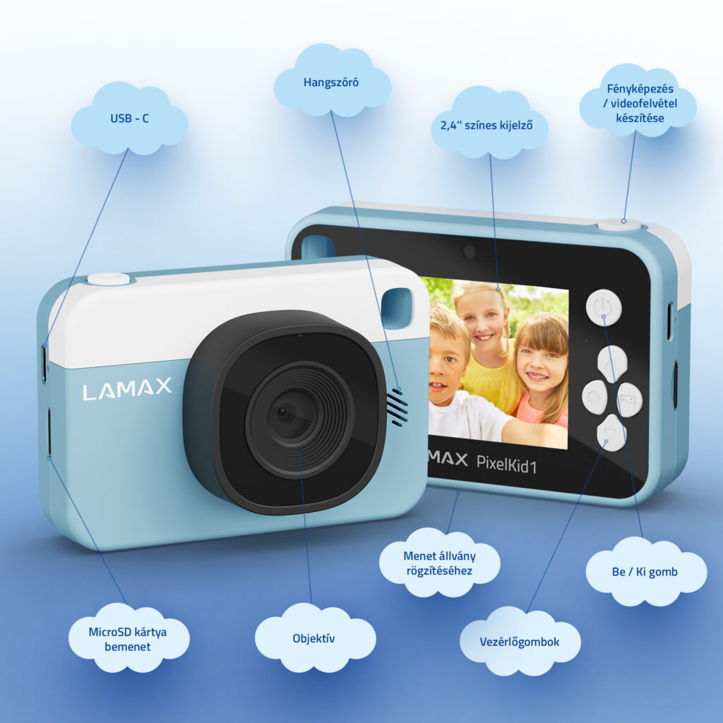 LAMAX PixelKid1 Gyermek fényképezőgép 8Mpx Kék - Image 4