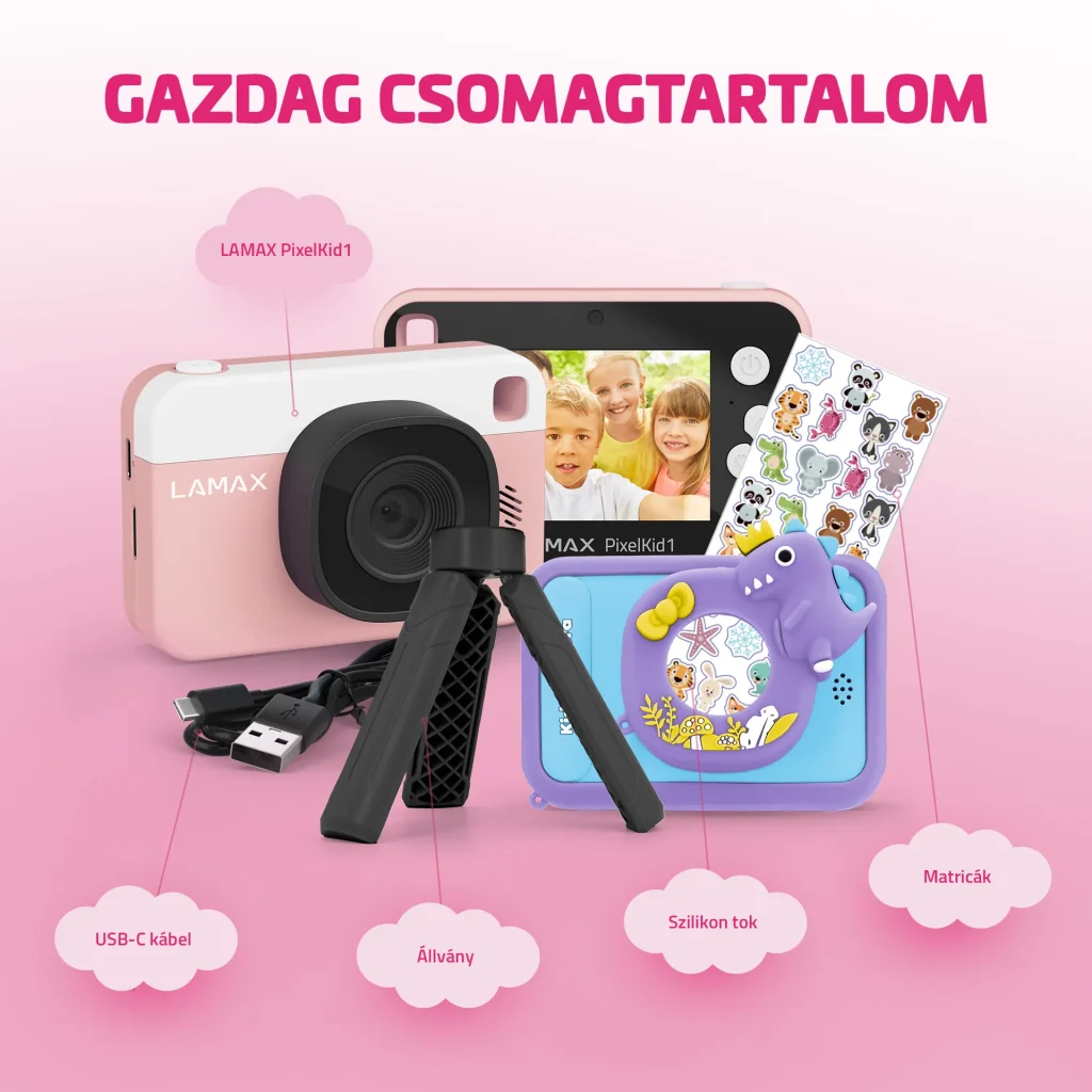 LAMAX PixelKid1 Pink Gyermek fényképezőgép 8Mpx - Image 3
