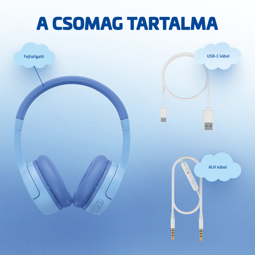 LAMAX BaseKid1 blue Gyerek Bluetooth fejhallgató kék - Image 3