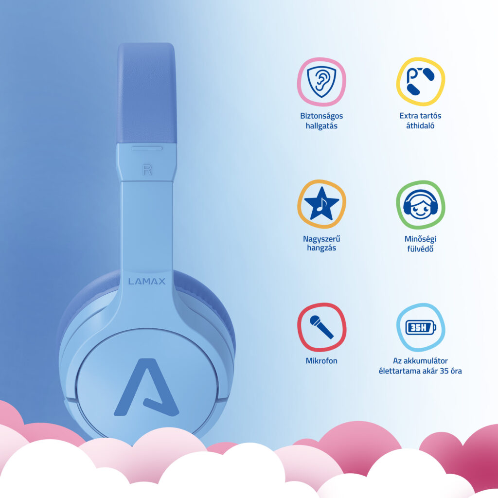 LAMAX BaseKid1 blue Gyerek Bluetooth fejhallgató kék - Image 4