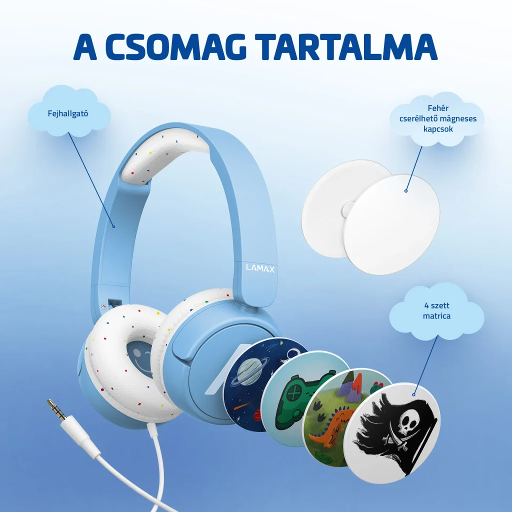 LAMAX SoundKid1 blue Vezetékes gyerek fejhallgató kék - Image 3