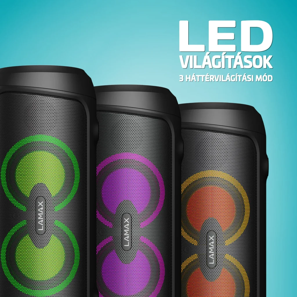 LAMAX PartyGo1 Play 50W Bluetooth Party hangszóró vezeték nélküli mikrofonnal - Image 5