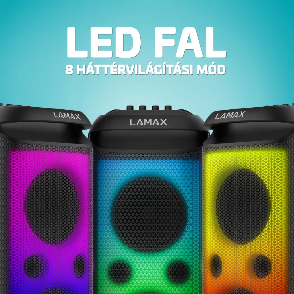 LAMAX PartyKing1 Max 200W Bluetooth Party hangszóró vezetéknélküli karaoke mikro - Image 3