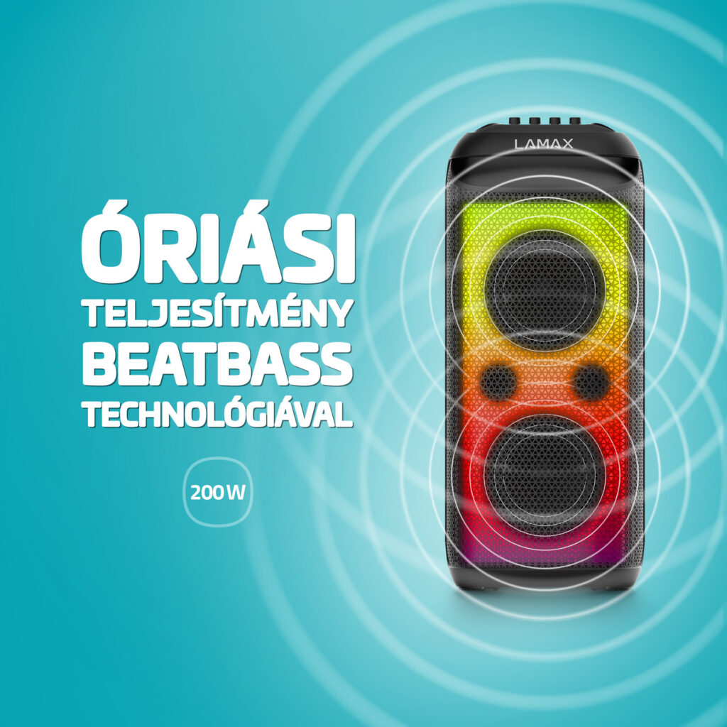 LAMAX PartyKing1 Max 200W Bluetooth Party hangszóró vezetéknélküli karaoke mikro - Image 2