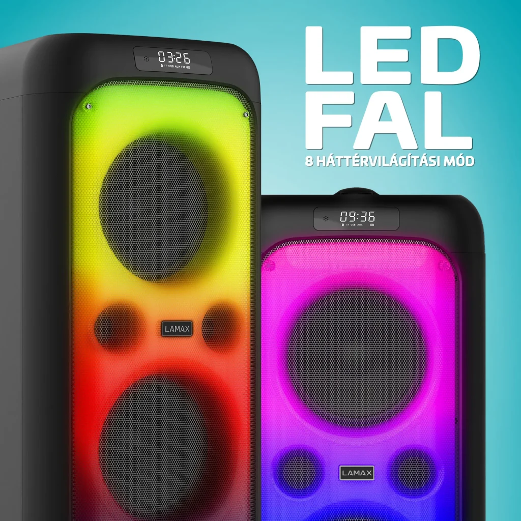 LAMAX Partyking1 Plus  100W Bluetooth Party hangszóró vezeték nélküli mikrofonna - Image 3
