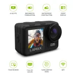 LAMAX W9.2 akciókamera, 4K/30fps, FullHD/120fps, 20MP, 2" és 1.4" kijelző, vízál - Image 2