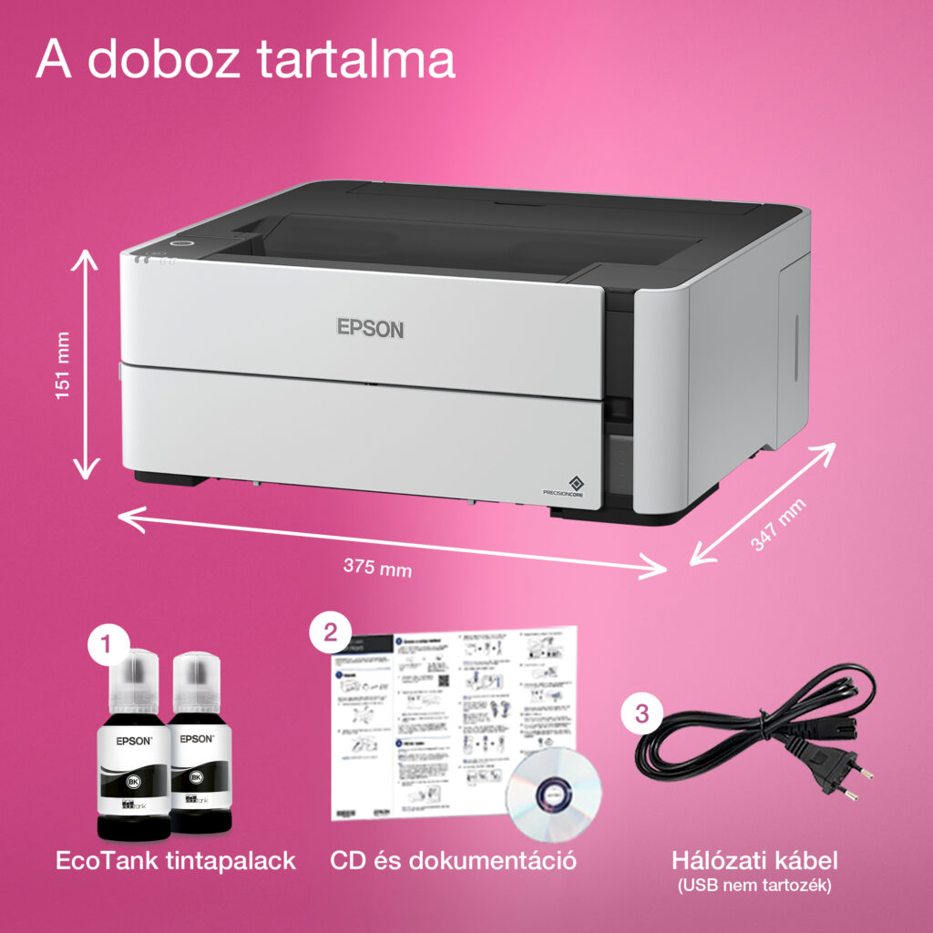 Epson EcoTank M1170 mono A4 tintasugaras nyomtató, duplex, LAN, WIFI - Image 5