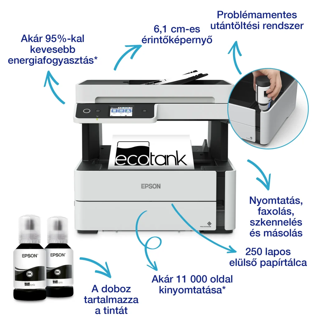 Epson EcoTank M3170 mono tintasugaras multifunkciós nyomtató - Image 12