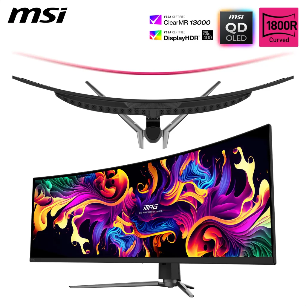 MSI MPG 491CQPX QD-OLED – 49" DQHD 240Hz ívelt QD-OLED gaming monitor - Image 3