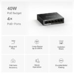 Mercusys Switch  PoE - MS106LP (6 port 100Mbps; 4 af/at PoE+ port; 40W; 250m; fém ház) - Image 4