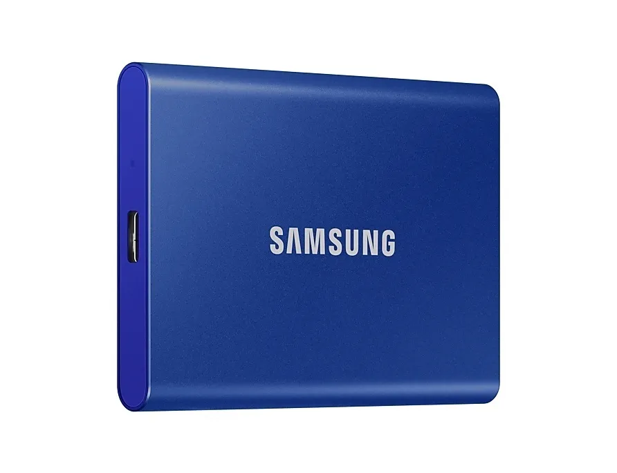 SAMSUNG SSD Külső, 1TB, T7, Indigó Kék, USB 3.2