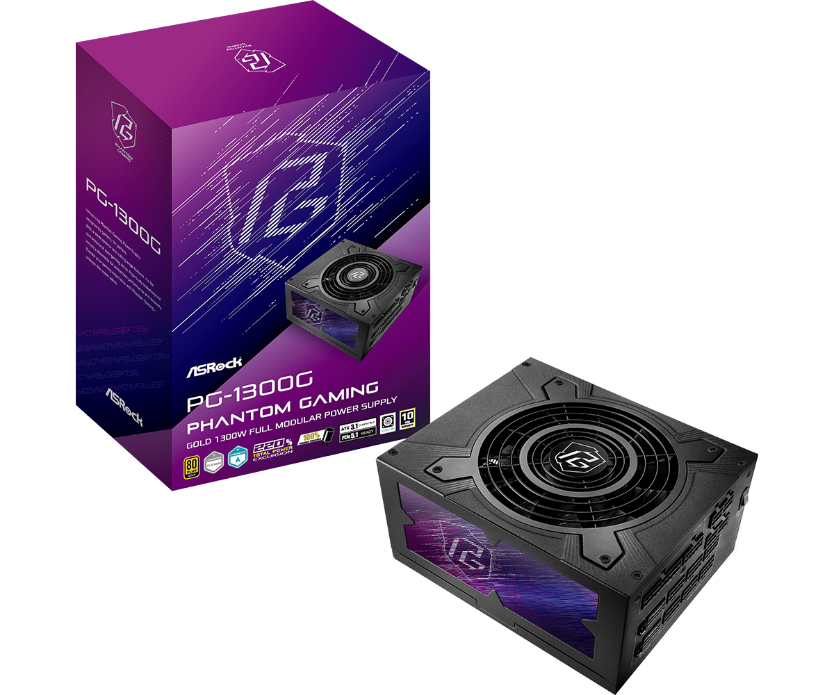 ASRock Phantom Gaming PG-1300G 1300W 80 PLUS Gold ATX3.1 Moduláris Tápegység
