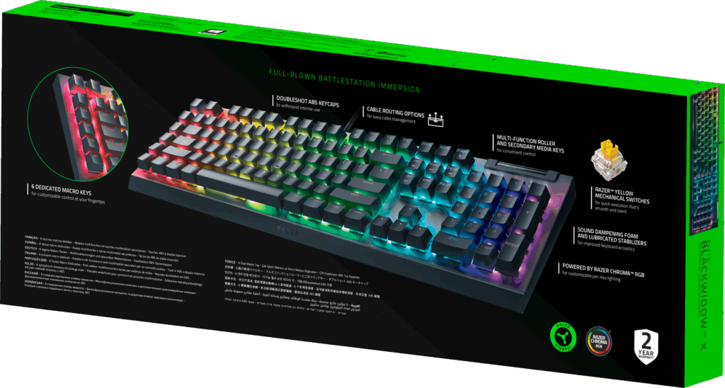 Razer BlackWidow V4 X (Yellow Switch) - US Layout - Image 3