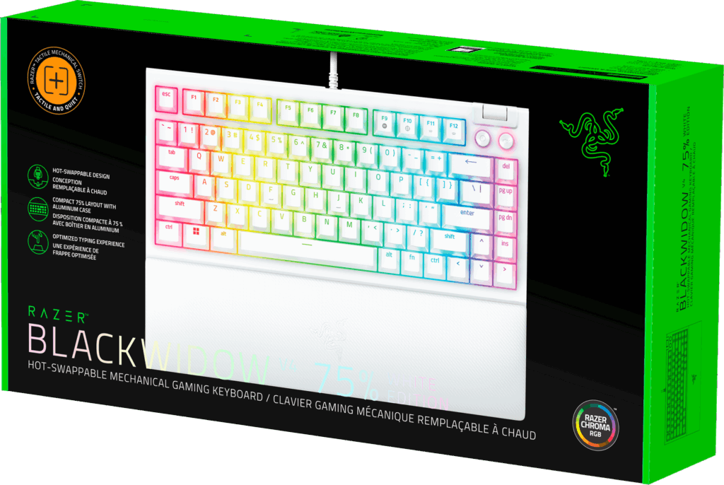 Razer BlackWidow V4 75% - White Ed. - US Layout - Image 3