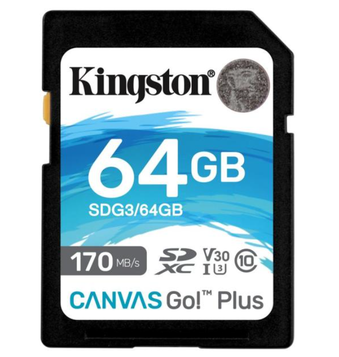 Kingston 64GB SD Canvas Go Plus SDXC Class 10 UHS/I U3 memóriakártya