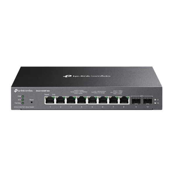 SG2210XMP-M2.jpg TP-LINK SG2210XMP-M2 Omada 8-Port 2.5GBASE-T and 2-Port 10GE SFP+ Smart Switch - Image 1