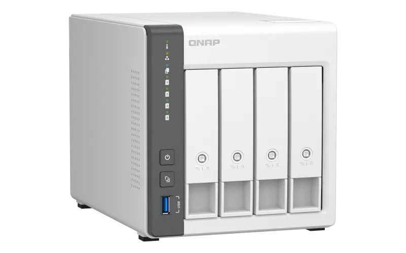 Qnap 4-bay ARM 4C 2.0GHz ; 4 x SATA 6Gb/s 3.5"/2.5"; 4GB RAM on-board; 1 x GbE;