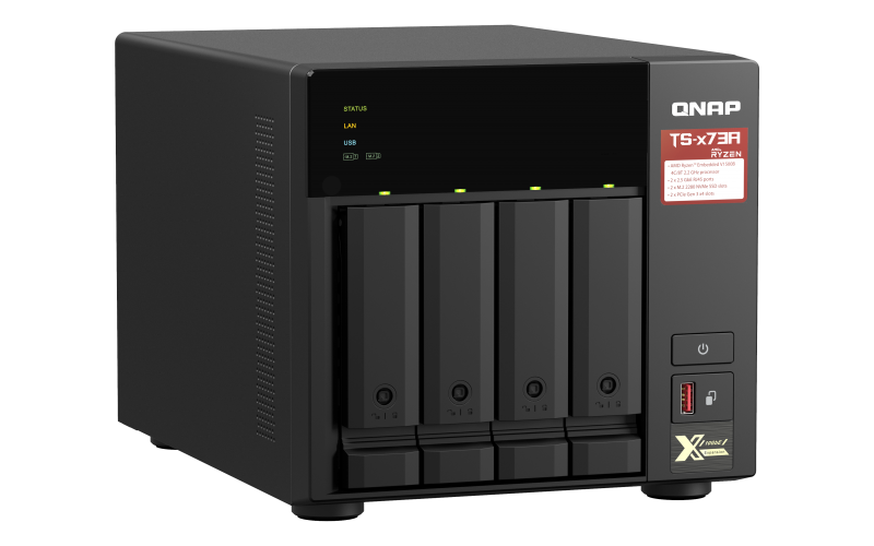 Qnap 4-bay NAS, AMD Ryzen V1000 series V1500B 4C/8T 2.2GHz, 8GB DDR4 RAM (2 x SO