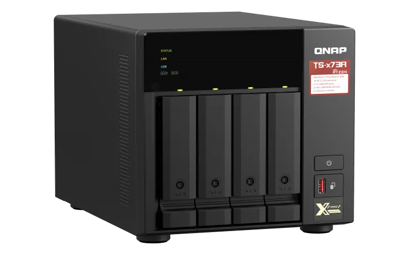 Qnap 4-bay NAS, AMD Ryzen V1000 series V1500B 4C/8T 2.2GHz, 8GB DDR4 RAM (2 x SO
