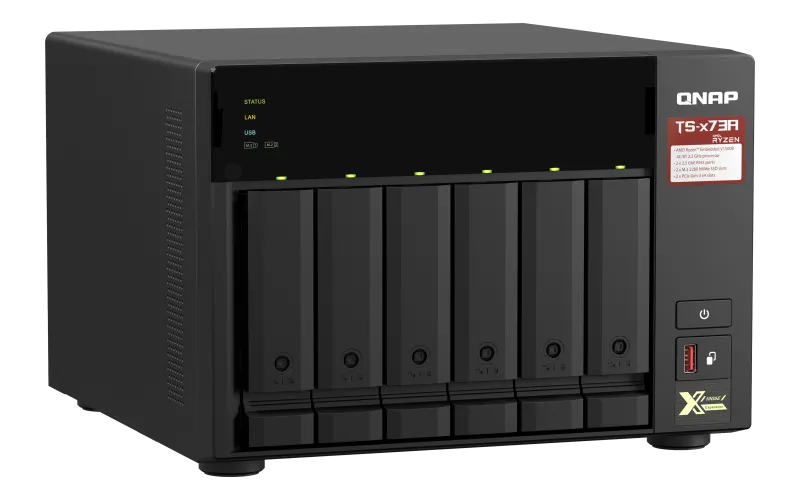 Qnap 6-bay NAS, AMD Ryzen V1000 series V1500B 4C/8T 2.2GHz, 8GB DDR4 RAM (2 x SO