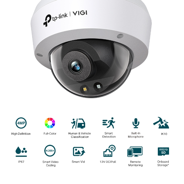 TP-LINK VIGI C240 -2.8 4MP Full-Color Dome Network Camera