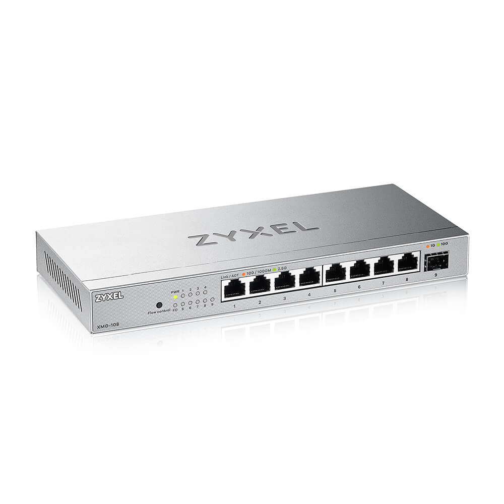 Zyxel XMG-108 8 Ports 2,5G + 1 SFP+, 8 ports 100W total PoE++ Desktop MultiGig u